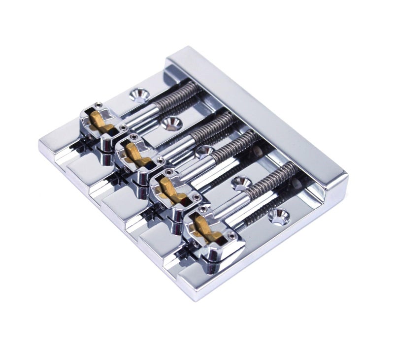 Hipshot KickAss High-mass Bass Bridge for 5-bolt Fender, Chrome - Image 1